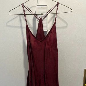 Burgundy Crushed Silk Tank